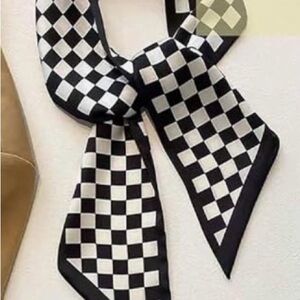 New Twilly Black & White Checker Scarf - Women Accessories